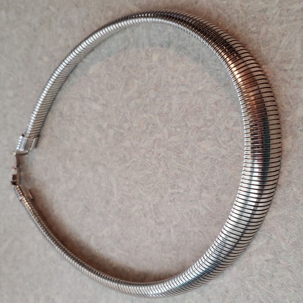 Omega silver choker necklace